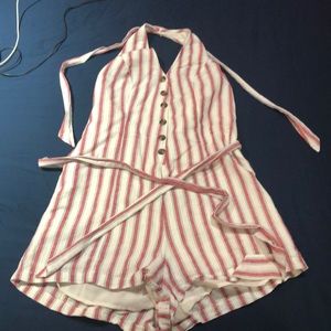 AEO red & white romper